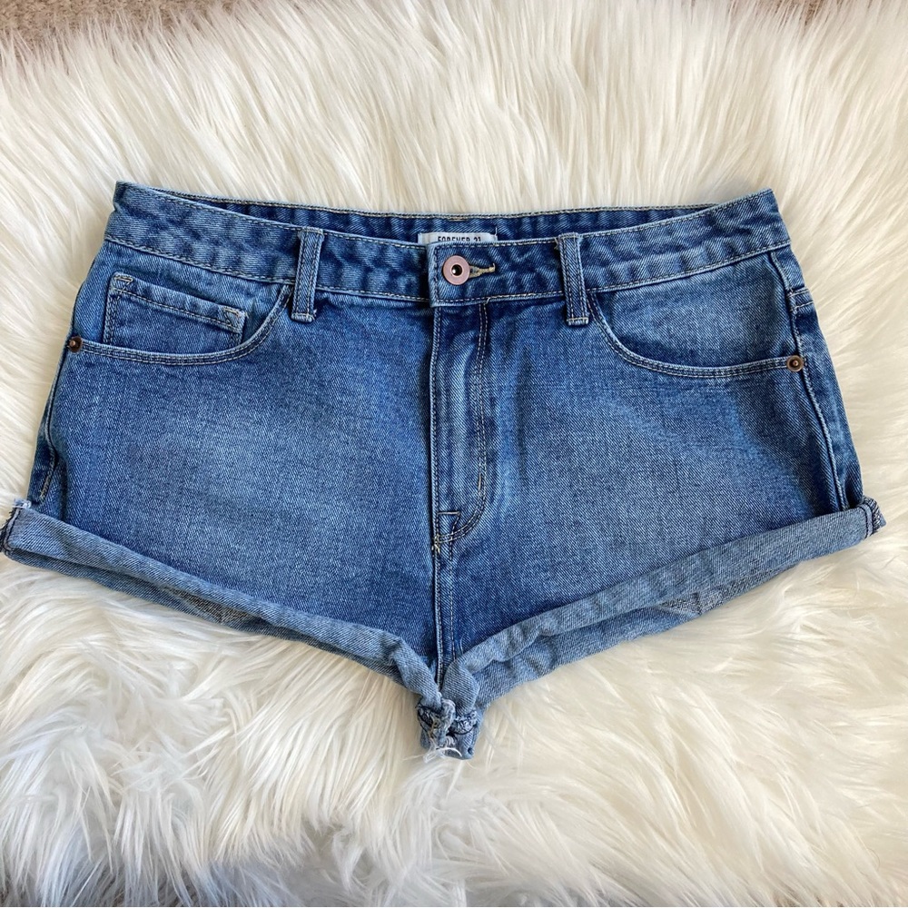 Forever 21 Women’s Blue Jean Shorts Denim Jorts